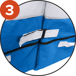 Quick release buckles unite the 3 mattresses together, ensuring safety