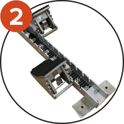 Central rail with 16 adjustable positions