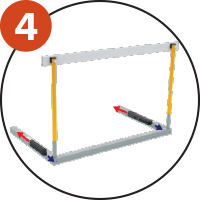Counterweights can be adjusted to 5 positions, allowing optimal balance for tipping force, accordingly with World Athletics recommendations