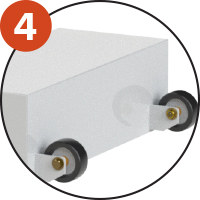 PVC wheels allow the post to be transported easily