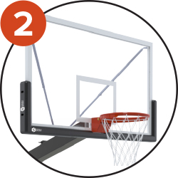 Transparent backboard is ideal for the spectators’ vision