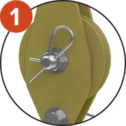 The large diameter (Ø 100mm) of the pulley reduces friction and increases mechanical efficiency