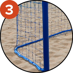 Weighted sheath for the net removes the need for backbars, making the product easy to install or disassemble