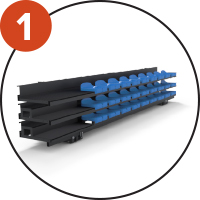 Telescopic design allows to save space while not in use. 0.92m depth in storage position