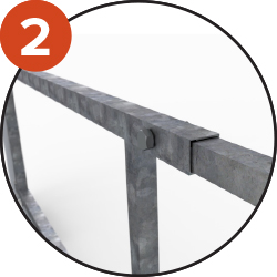 Section frame in hot-dip galvanised steel