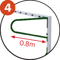 At 80cm long, the top net supports comply with standard EN748