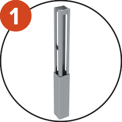 The sleeves fit inside the uprights up to a height of 450mm to firmly secure the goal