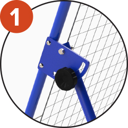 Mechanism allowing the Tchoukball frame to be tilted (up to 90°)