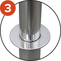 Posts and sockets in 316 stainless steel anti-rust