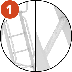 Structure with anti-slip ladder and handrail