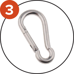 Easy attachment with carabiner hooks