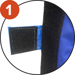 Full length velcro strip allows optimal fastening of the padding
