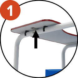 Reversible desk with a safety brace