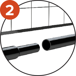 Intermediate bars and joints in steel tube allow the post to be easily assembled 