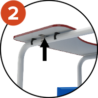 Reversible desk with a safety brace