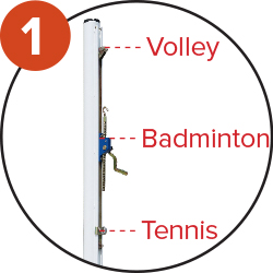 Adjustable height: Suitable for tennis/badminton/volleyball