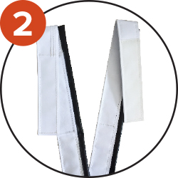 Two ends of each pocket wrap around the net and fasten together with velcro