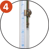 Adhesive height adjustment ruler