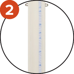 Adhesive height adjustment ruler