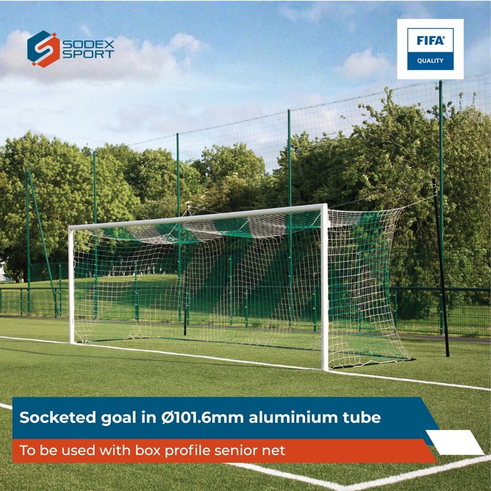 FIFA-certified socketed football goal - aluminium